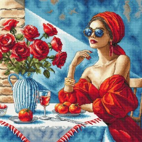 ПЕРЕДЗАМОВЛЕННЯ Леді у червоному. Lady in Red Набір для вишивання хрестиком AVA P134