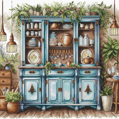 Синий шкаф. Blue Cupboard Набор для вышивания крестом AVA P102