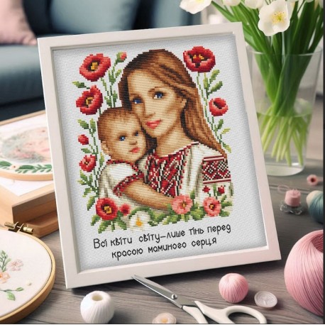 Мамине серце Електронна схема для вишивання хрестиком Ксенія Вознесенська СХ-123КВ