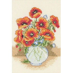 Набор для вышивания Anchor AK122  Poppy Vase /Ваза с маками