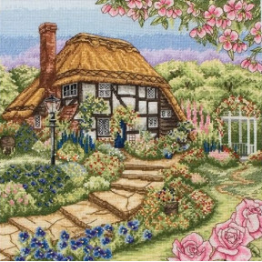 Набор для вышивания Anchor PCE944 Rose Cottage / Коттедж с розами