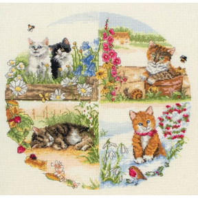 Набор для вышивания Anchor PCE895 Cats & Seasons / Котята всех сезонов