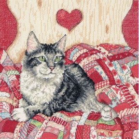 Набор для вышивания Anchor APC955 Cat and Heart/Кот и сердце 