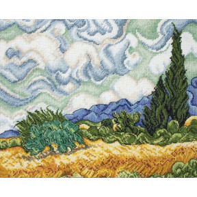 Набір для вишивання Anchor MAIA 01034 Wheatfield With Cypresses / Пшеничне поле з кипарисами