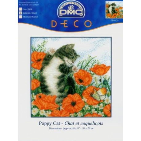 Набор для вышивания крестом DMC BK130 Poppy Cat фото