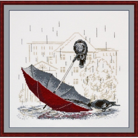 Набір для вишивки хрестиком Овен 718 Сумний парасольку фото