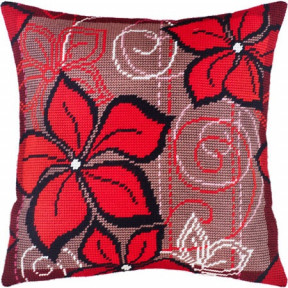 Набор для вышивки подушки Чарівниця V-134 Красные цветы