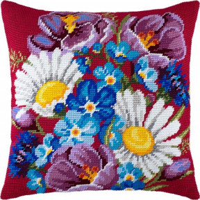 Набор для вышивки подушки Чарівниця V-137 Букет из полевых цветов