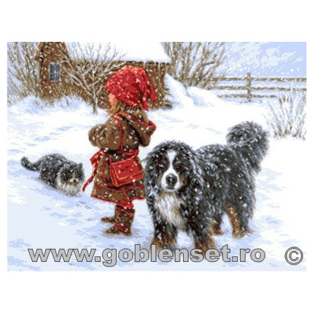 Набор для вышивания гобелен Goblenset G994 Зимняя радость фото