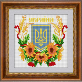Набор для рисования камнями алмазная живопись Dream Art Герб Украины 2 (квадратные, полная) 30085D