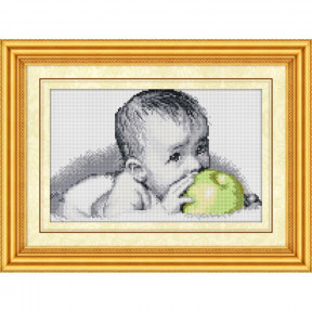 Набір для малювання камінням алмазна живопис Dream Art Смакота (малюк з яблуком) (квадратні, повна) 30077D
