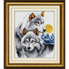 Набір для малювання камінням алмазна живопис Dream Art Пара вовків (квадратні, повна) 30079D