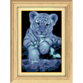 Набір для малювання камінням алмазна живопис Dream Art Білий тигр (квадратні, повна) 30099D