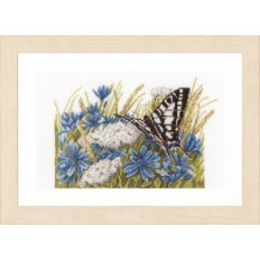 Набор для вышивания Lanarte PN-0156941 Butterfly with cornflowers
