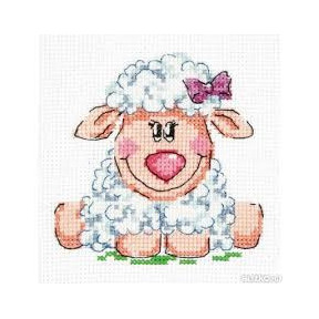 Набор для вышивки крестом Чудесная игла 18-83 Малышка овечка