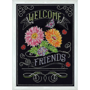 Набор для вышивания Design Works 2867 Welcome Friends Chalkboard