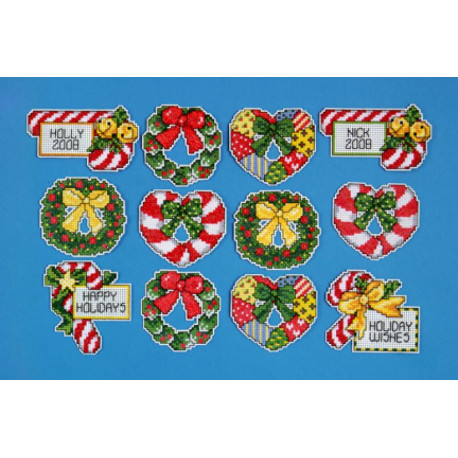 Набір для вишивання Design Works +1659 Candy Cane & Wreath фото