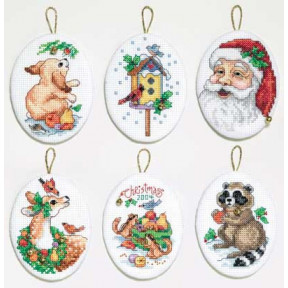 Набор для вышивания Janlynn 023-0216 Santa and Animals Ornaments