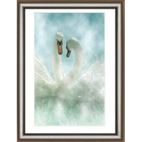 Набор для изготовления картины со стразами Чарівна Мить КС-1039 Белые лебеди