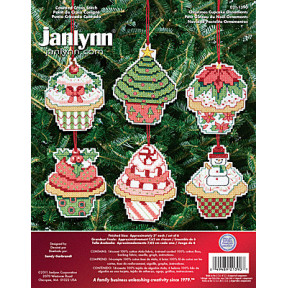 Набор для вышивания Janlynn 021-1390 Christmas Cupcake Ornaments