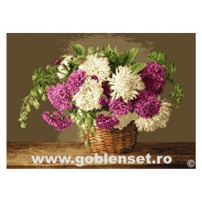 Набор для вышивания гобелен  Goblenset G1024 Корзина с хризантемами