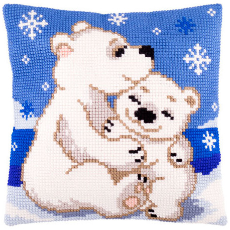 Набір для вишивки подушки Чарівниця Z-56 Білі ведмеді фото