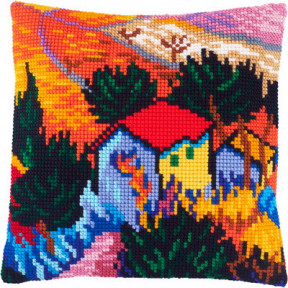 Набор для вышивки подушки Чарівниця Z-59 «Пейзаж с домом и работником», В. ван Гог
