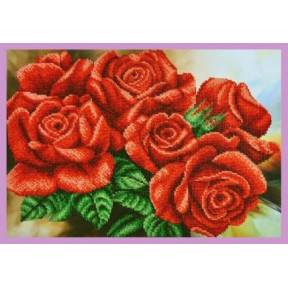Набір для вишивання Картини Бісером Р-295 Червоні троянди