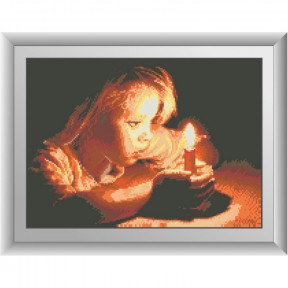 Набор для рисования камнями алмазная живопись Dream Art Девочка со свечой (квадратные, полная) 30233D
