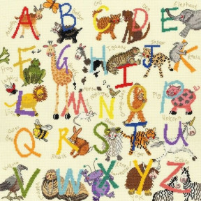 Набір для вишивання хрестиком Bothy Threads XAA1 Animal Alphabet Алфавіт з тваринами