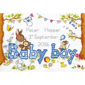 Набір для вишивання хрестиком Bothy Threads XKG3 Bunny Love - Boy Метрика для хлопчика