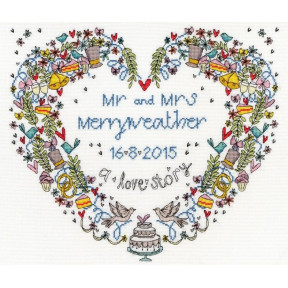 Набор для вышивания крестом Bothy Threads XWS10  Samplers Wedding Heart Свадебное сердце