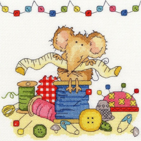 Набір для вишивання хрестиком Bothy Threads XSW9 Sewing Mouse Ведмедик - швачка