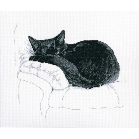 Набір для вишивання хрестиком RTO M668 Серед чорних котів фото
