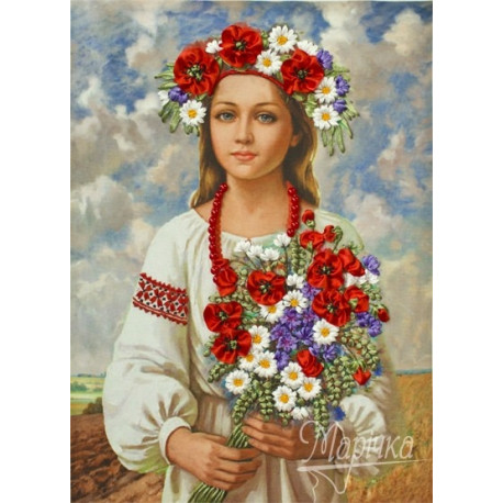 НЛ-3052 Набор для вышивания лентами Марічка "Украиночка" фото