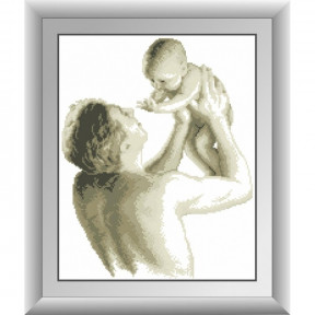 Набор для рисования камнями алмазная живопись Dream Art Отец с малышом (квадратные, полная) 30443D