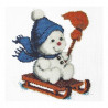 Набор для вышивания бисером ВДВ Б-78 Снеговик на санках фото