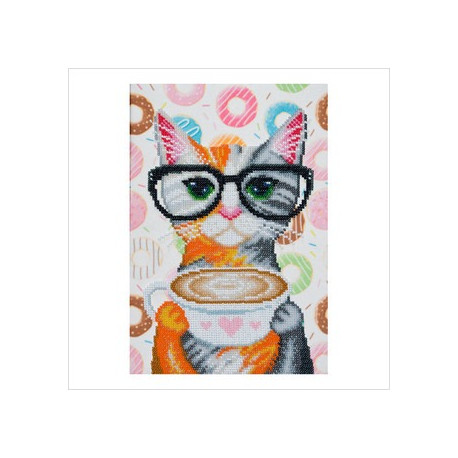Набор для вышивания бисером VDV ТН-0756 Кофейная кошка фото