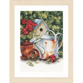 Набор для вышивания Lanarte PN-0167124 Watering can & birdhouse