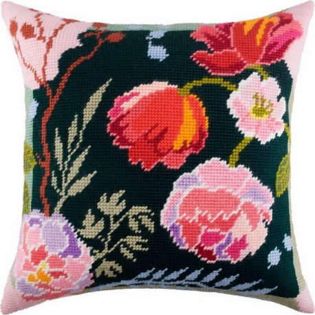 Набор для вышивки подушки Чарівниця V-170 Ночные цветы фото