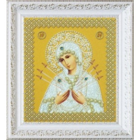 Набор для вышивания Картины Бисером Р-327 Икона Божией Матери Семистрельная (золото)