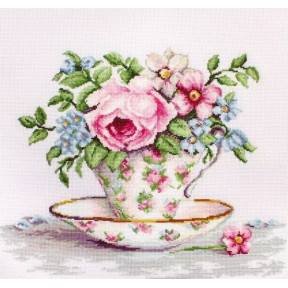 Набір для вишивання хрестиком Luca-S BA2321 Квіти в чайній чашці