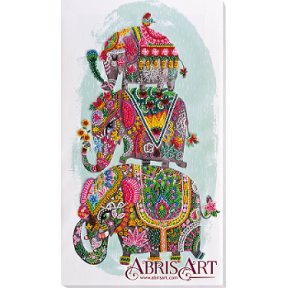 Набор для вышивки бисером на холсте Абрис Арт АВ-605 «Три слона на счастье»