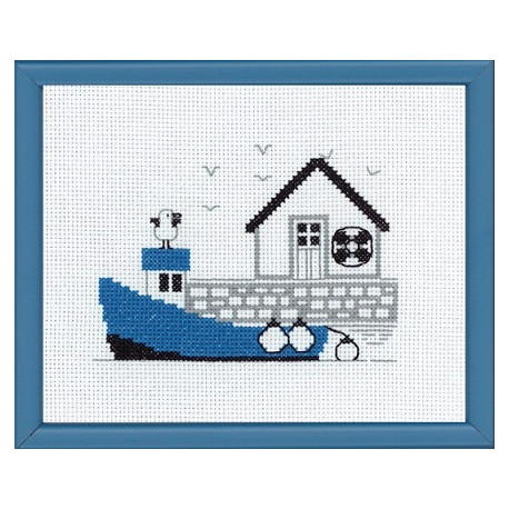 Набор для вышивания Permin 13-7125 Blue boat фото