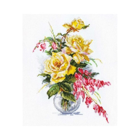 Набір для вишивки хрестиком Аліса 2-20 Жовті троянди фото