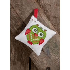 Набір для вишивання PERMIN 03-7395 Pincushion, green owl