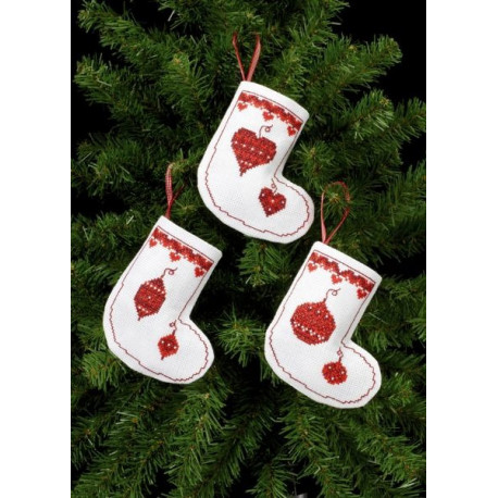 Набір для вишивання PERMIN 21-7243 Christmas ornaments фото