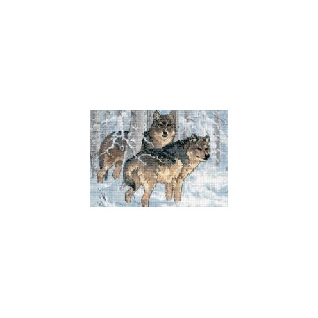 Набор для вышивки крестом Dimensions 65004 Winter Wolves фото
