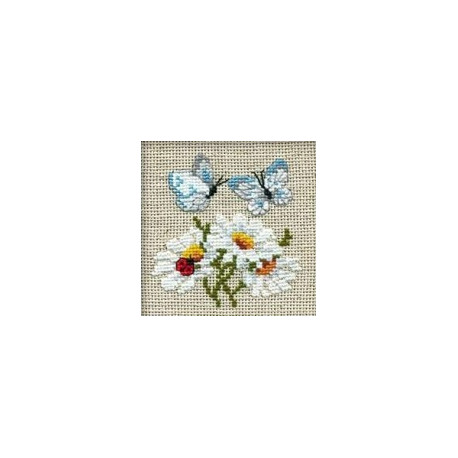 Набір для вишивки хрестиком Ріоліс 757 Ромашки з метеликами фото