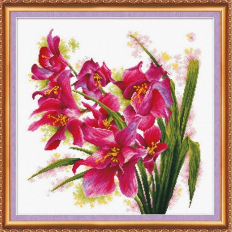 Набор для вышивания крестом Абрис Арт АН-003 Лиловые орхидеи